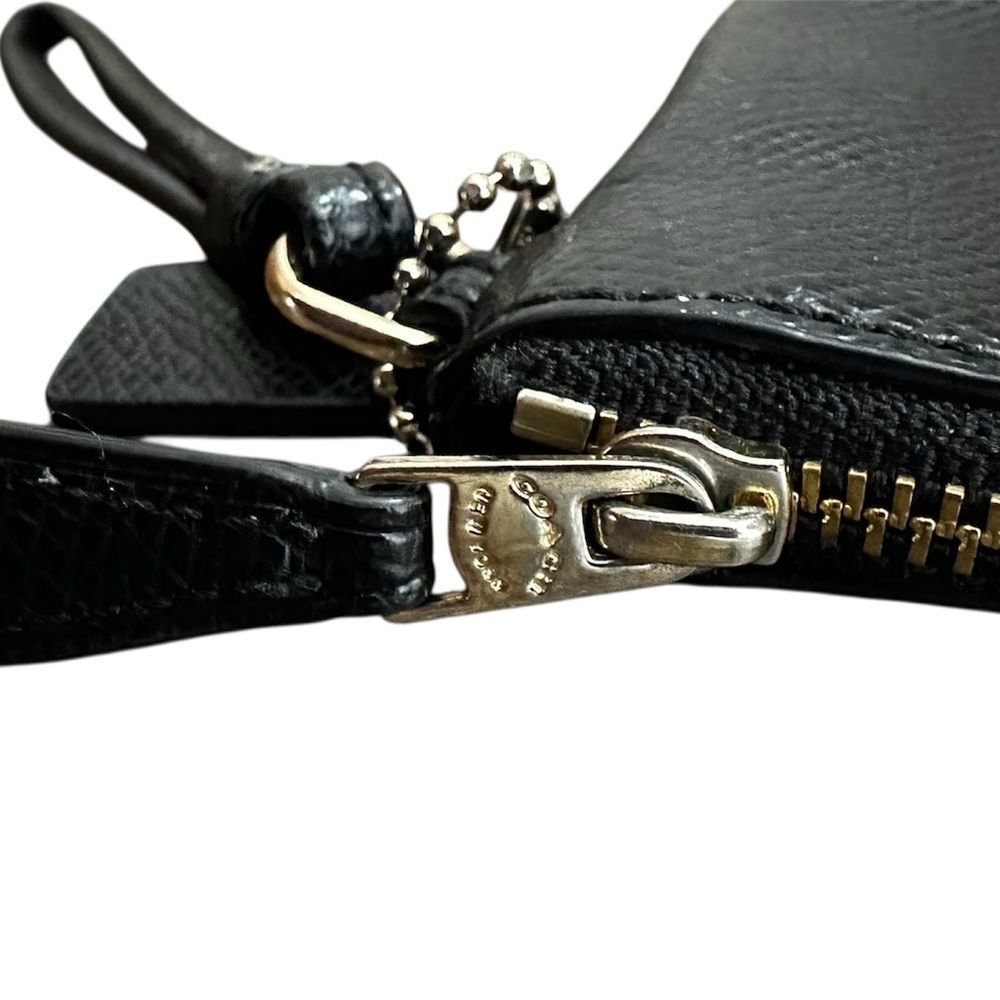 Coach Small Black Pebbled Leather Wristlet - Picture 6 of 6